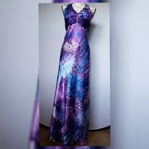 Multi-animal print floor length gala prom dress